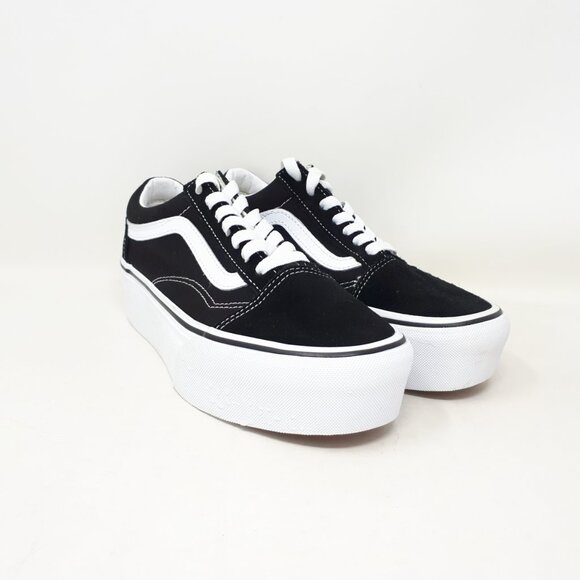 Vans Old Skool Stackform Platform Shoe Sneaker Suede Black Womens US Size NEW - Picture 4 of 12